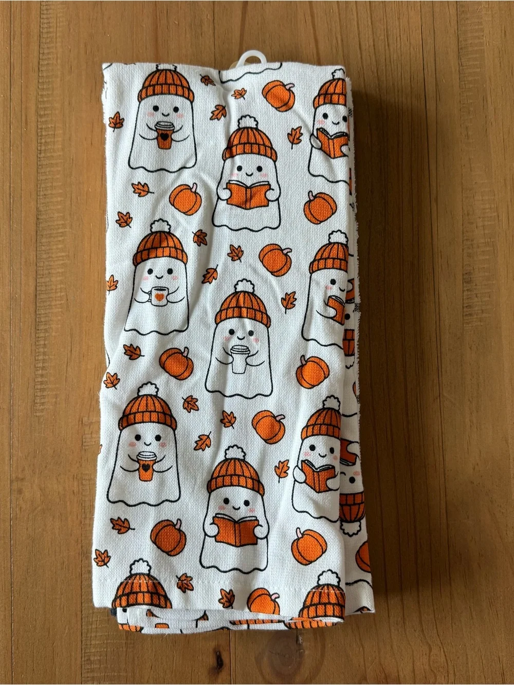 Cute Beanie Ghost Casaba Towel Set Coffee Lover Bookish Fall Halloween Decor